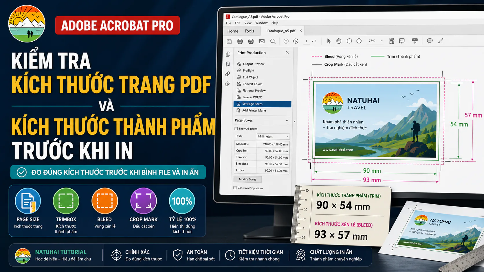Kiểm tra kích thước trang và kích thước thành phẩm